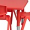 Emma and Oliver 24"W x 48"L Rectangular Plastic Height Adjustable Activity Table Set with 6 Chairs